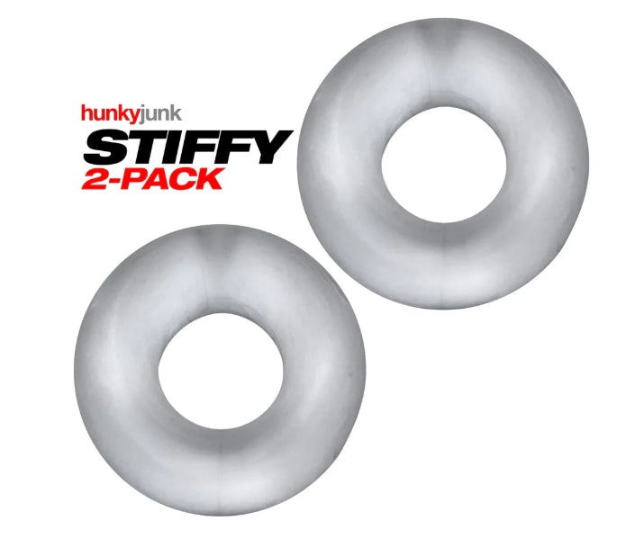 Hunkyjunk STIFFY 2-pack bulge cockrings - CLEAR ICE