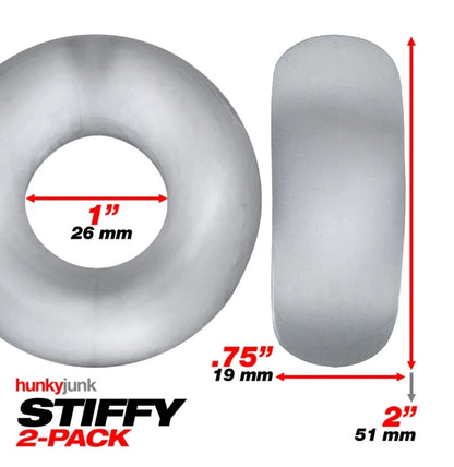 Hunkyjunk STIFFY 2-pack bulge cockrings - CLEAR ICE