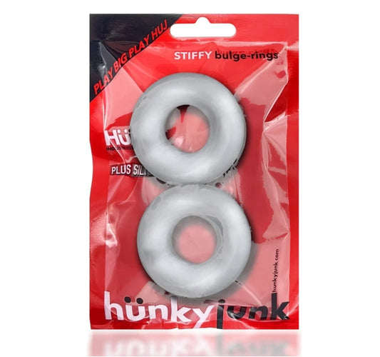 Hunkyjunk STIFFY 2-pack bulge cockrings - CLEAR ICE