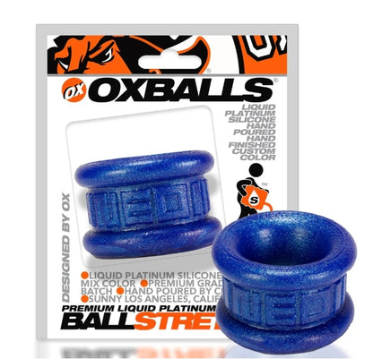 OXBALLS NEO SHORT, ballstretcher - BLUEBALLS METALLIC