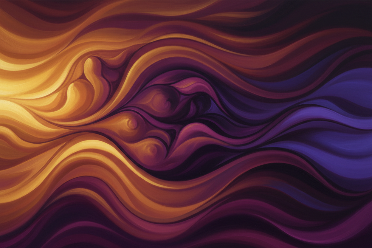 Saturated Abstract Gold & Purple Banner